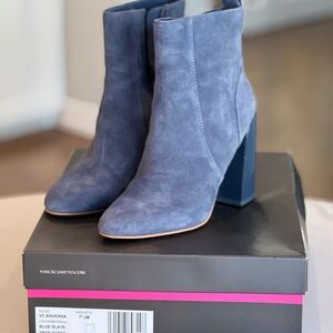 Vince Camuto Enverna Bootie 
Size 7 1/2 M
Color: Blue Slate